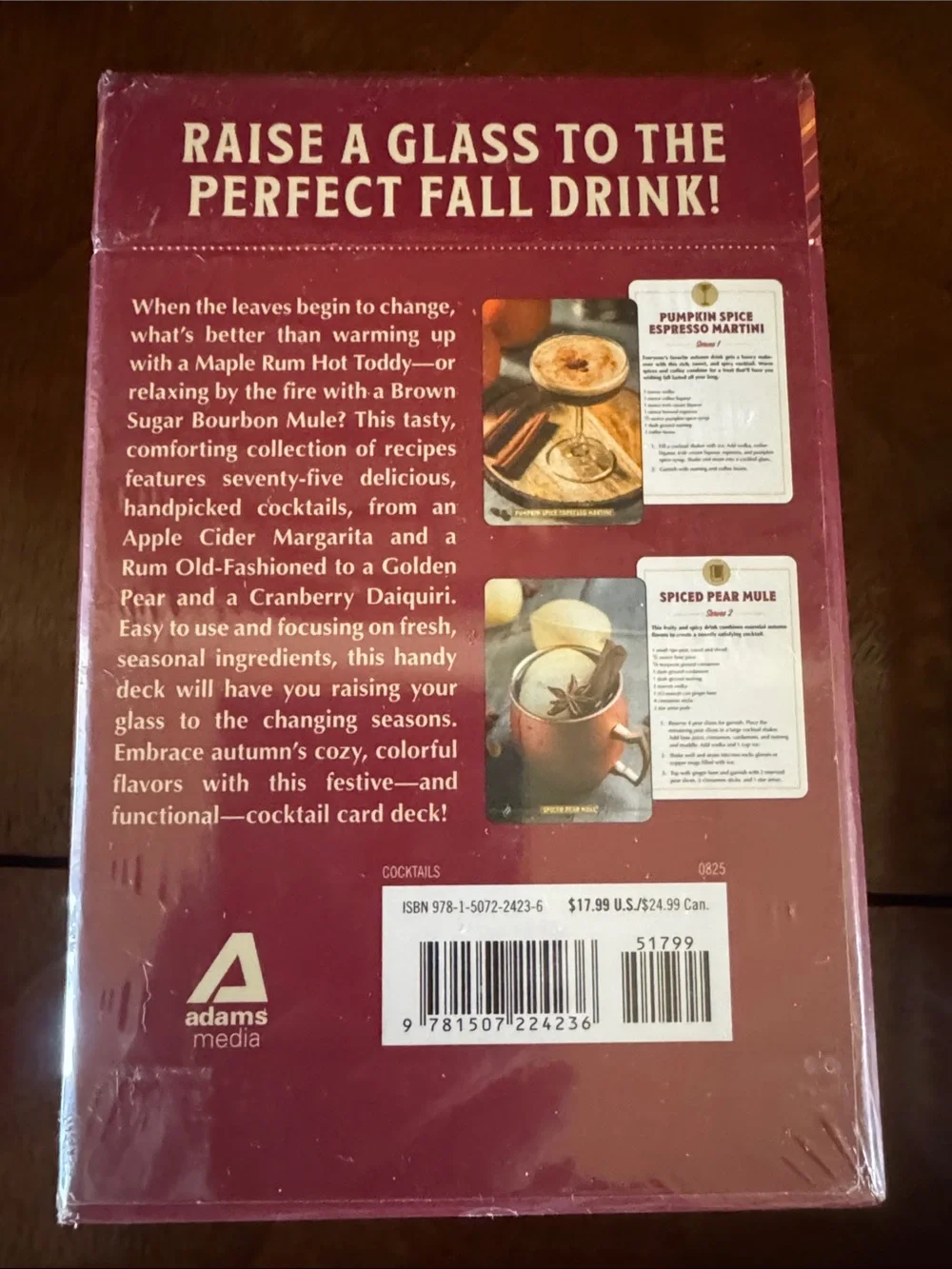 Chronicle Books Cocktail & Recipe Card Decks — Pink, Red, Gold, Brown, White